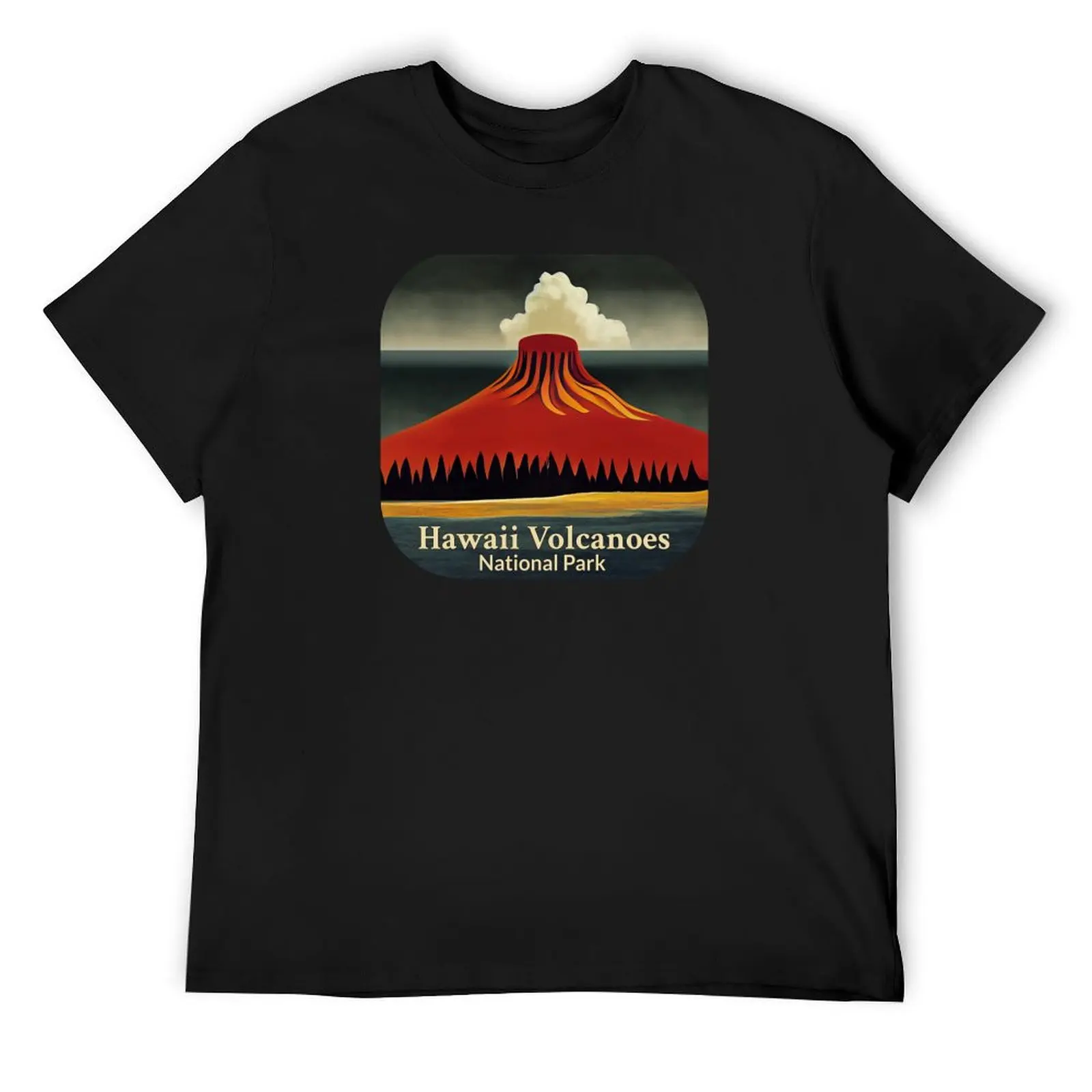 

Hawaii Volcanoes National Park Poster Art Design Illustration T-Shirt funny costumes clothes mens graphic t-shirts big and tall