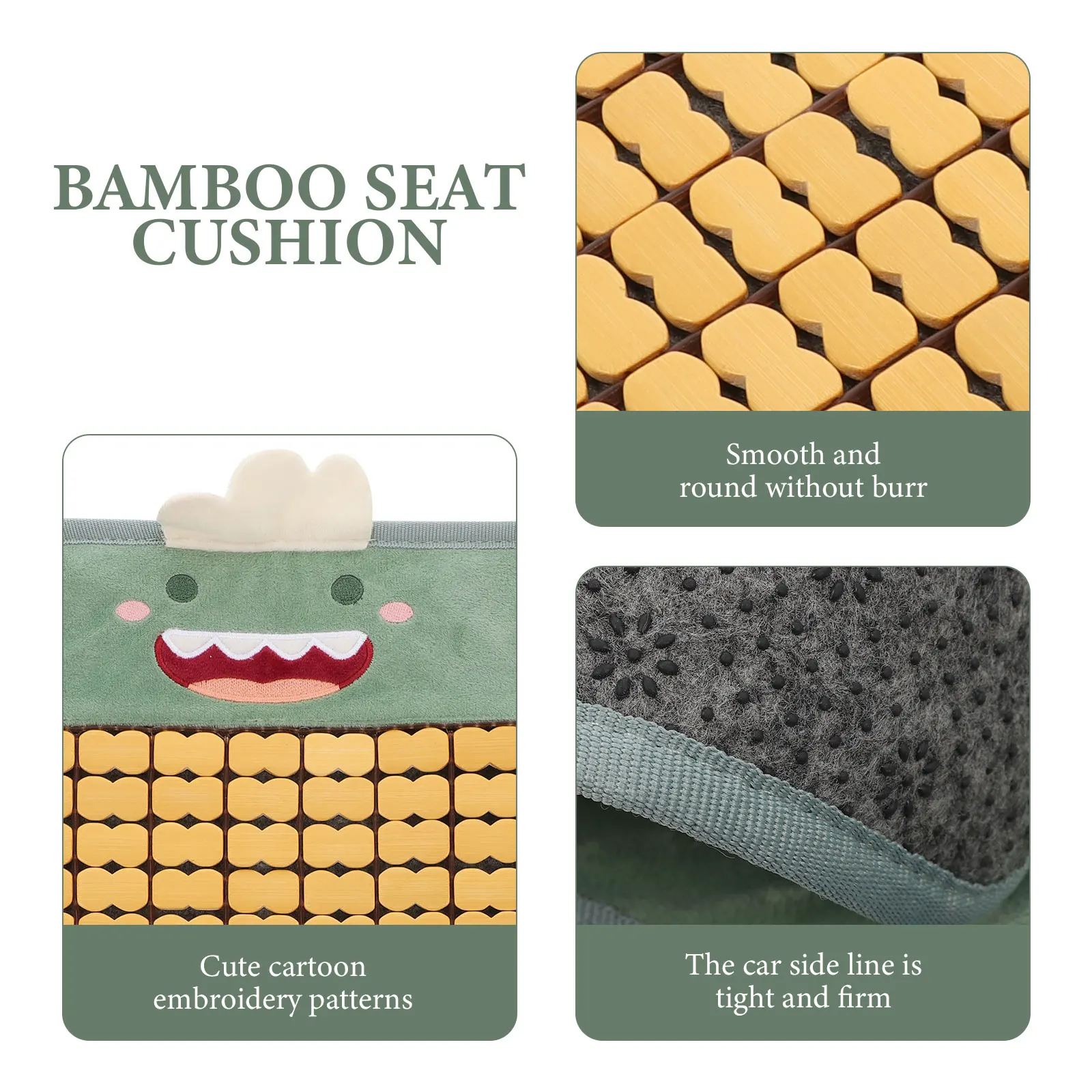 

Bamboo Seat Cushion Breathable Summer Cooling Mat Car Chair Pad Cooling Cool Cushion for Home Office Sofa Breathable Chair Pad