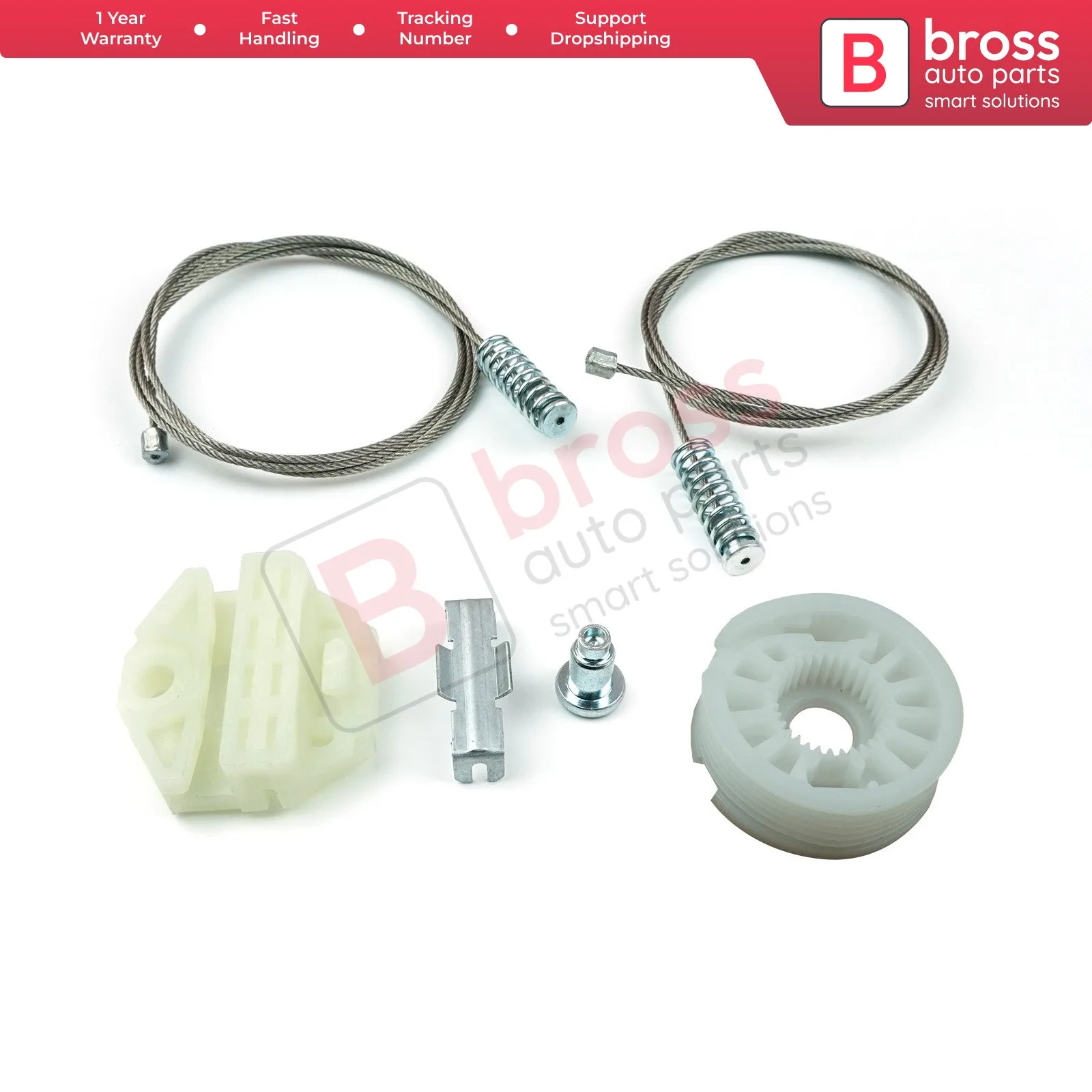 Kit de reparo do regulador de janela elétrica, porta esquerda ou direita, Mercedes Classe E W210, 1995-2003, 2107301646, 2107301546, BWR77