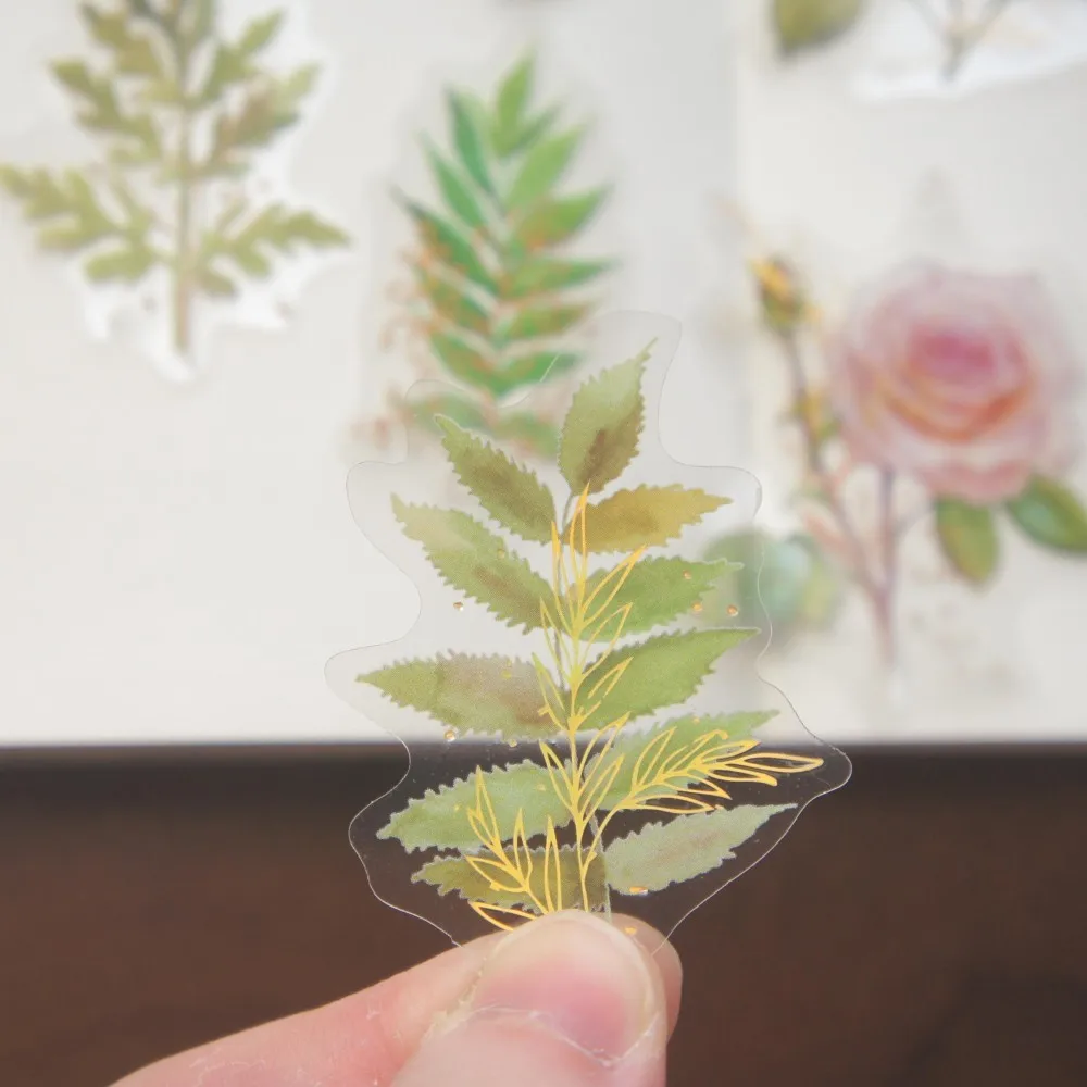 

44pcs Golden Poetry and Flower Style Sticker Scrapbooking DIY Gift Packing Label Decoration Tag