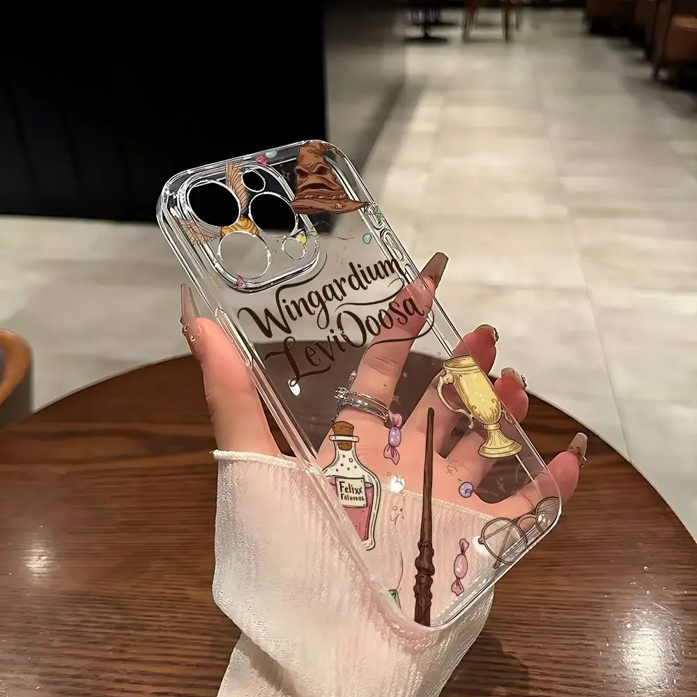 H-Potters Wand Harries Phone Case For IPhone 17 16 15 12 11 Pro Max 14 Plus 13 Mini Clear Cover Soft Funda view 4