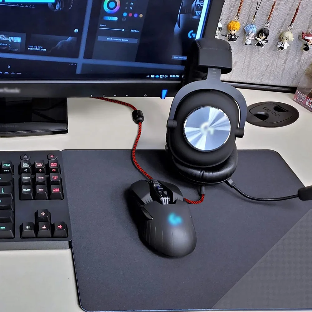 2.0M Bện Dây Thay Thế Dây Nối Dài Dây Logitech G433 G233 G Pro X Tai Nghe Chơi Game Với Tắt Tiếng Tập điều Khiển Kẹp