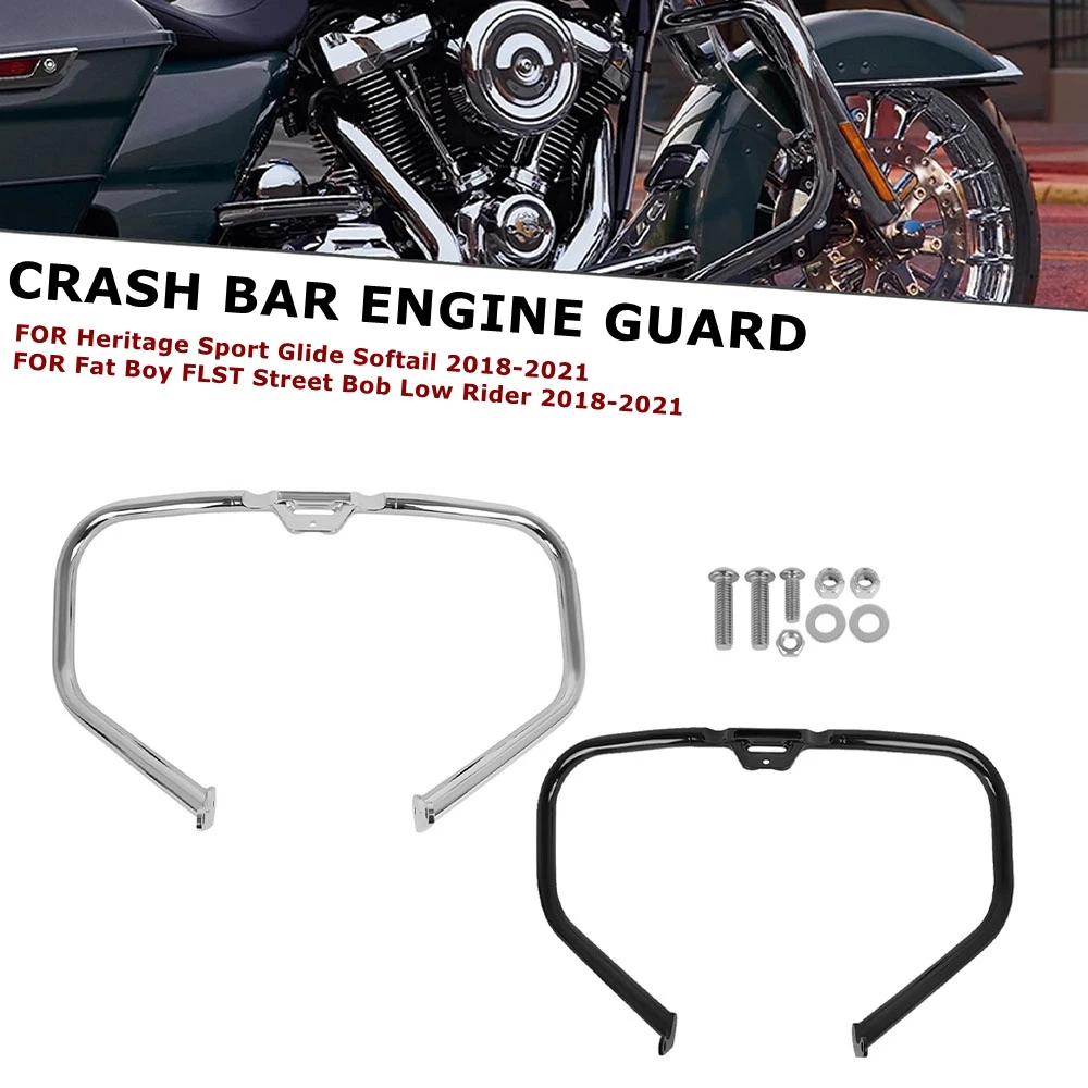 

Мотоциклетный шоссейный бампер защиты двигателя для Harley Heritage Sport Glide Softail Classic Fat Boy FLST Street Bob 18-21