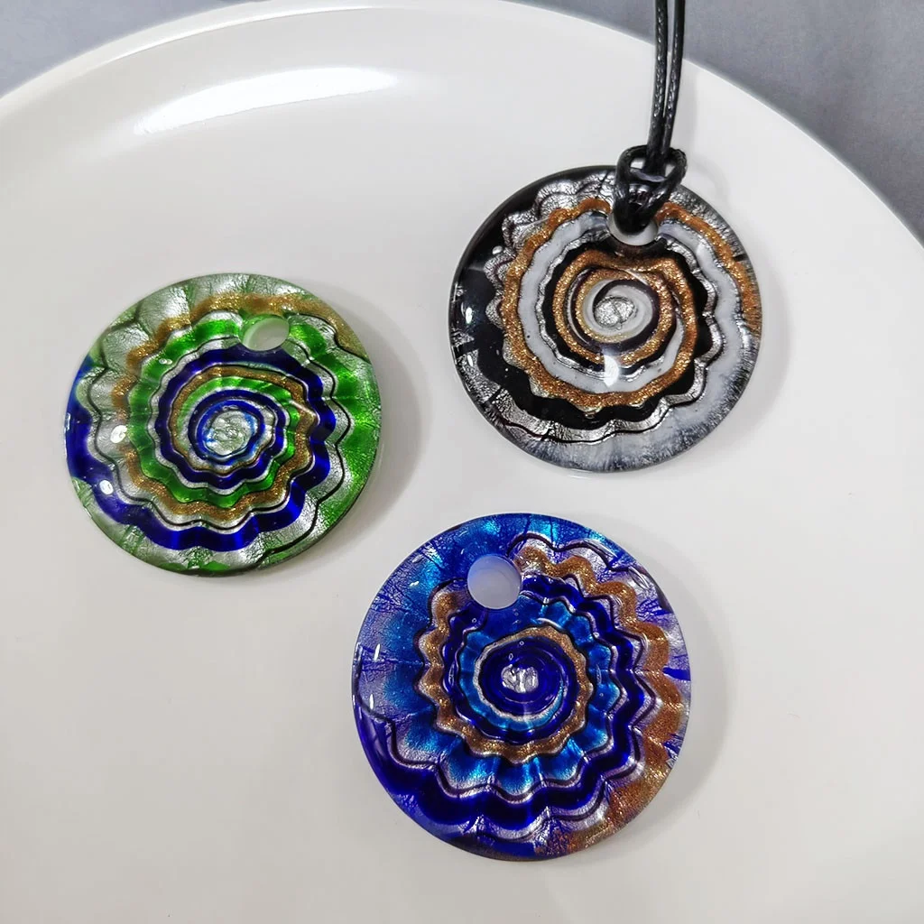 Handmade Murano Glass Pendant Necklace Colorful Retro Sand Various For Women Glass Jewelry Wedding Party Girl Loves Gifts