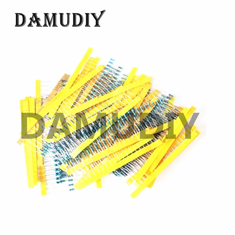 

100 шт./лот, металлопленочный резистор 1/8 Вт 1R-4,7M 4,7R 10R 47R 100R 220R 330R 470R 1K 2,2K 3,3K 10K 22K 47K 100K 220K Ом 0,125 Вт