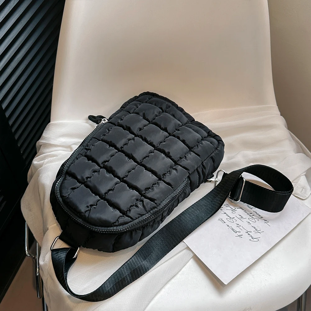 

Women Fashion Waist Pack Solid Color Cloud Chest Bag Adjustable Strap Crossbody Sling Bag Puffer Satchel Bag for Party Vacation