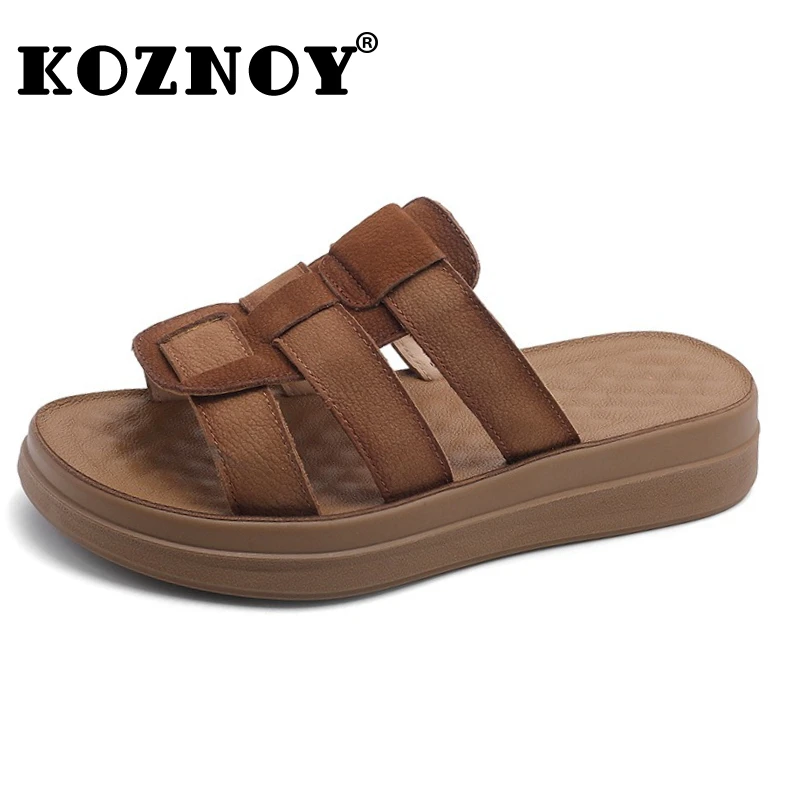 

Koznoy/летняя обувь Мэри Джейн из натуральной кожи из коровьей ткани 3 см, летние туфли на платформе, ботильоны на танкетке, сандалии, туфли-лодочки на плоской подошве, женские ботинки