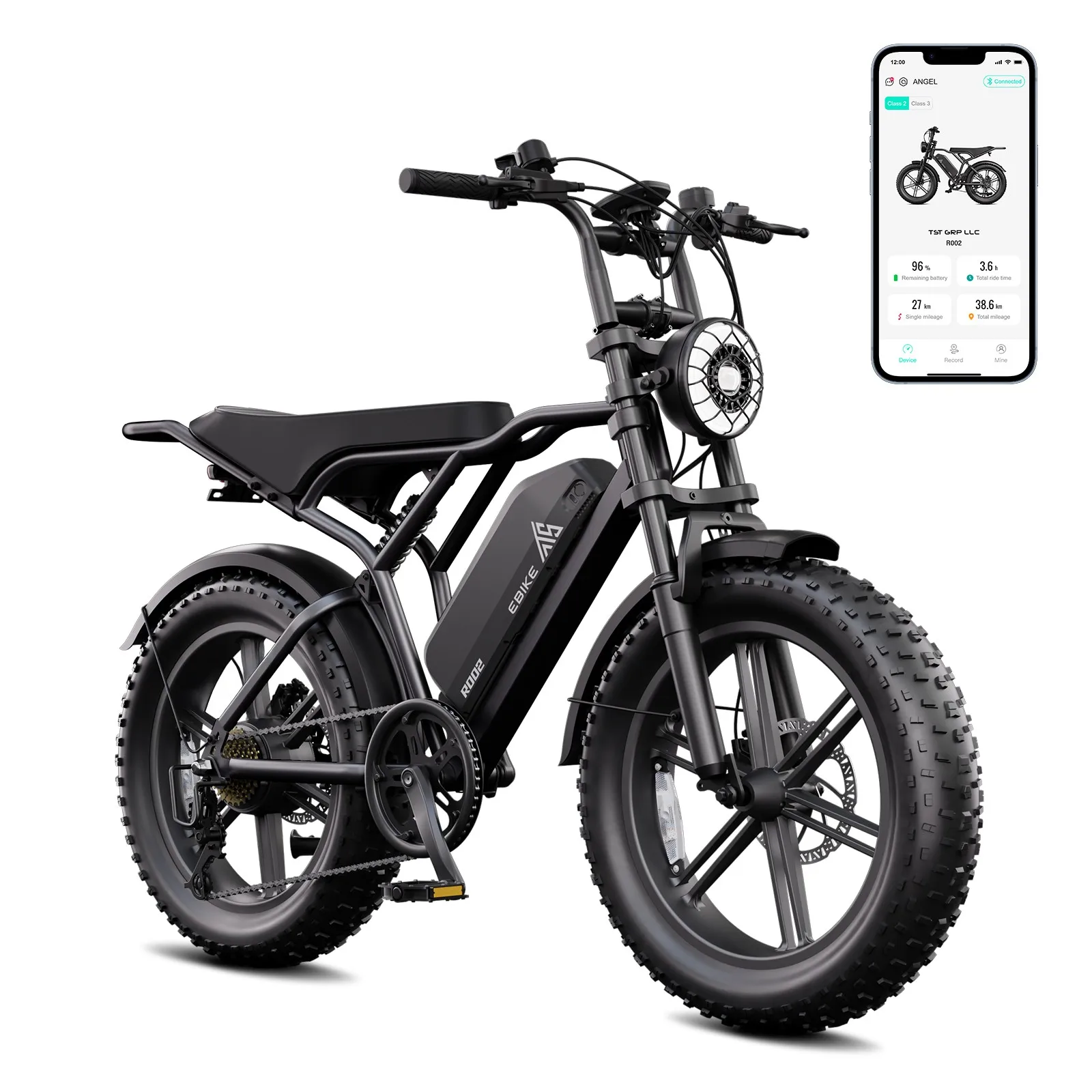  20"Electric Motorcycle 1500W Peak 32MPH 48V 15/25AH Battery Electric Bike US image 2
