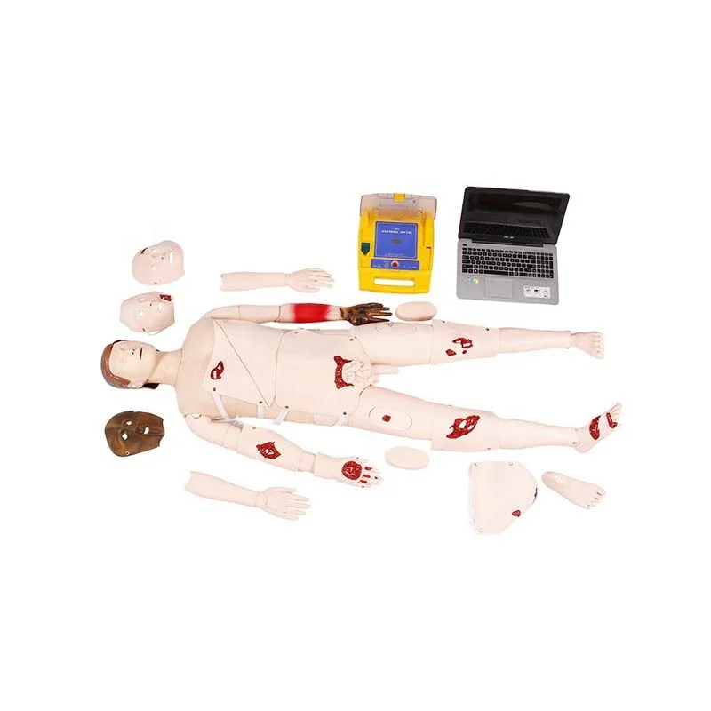 DARHMMY PVC Medical Science Trauma Manikin Computerised CPR AED Training Durable BOU/BLS890 Model Schools Teachers