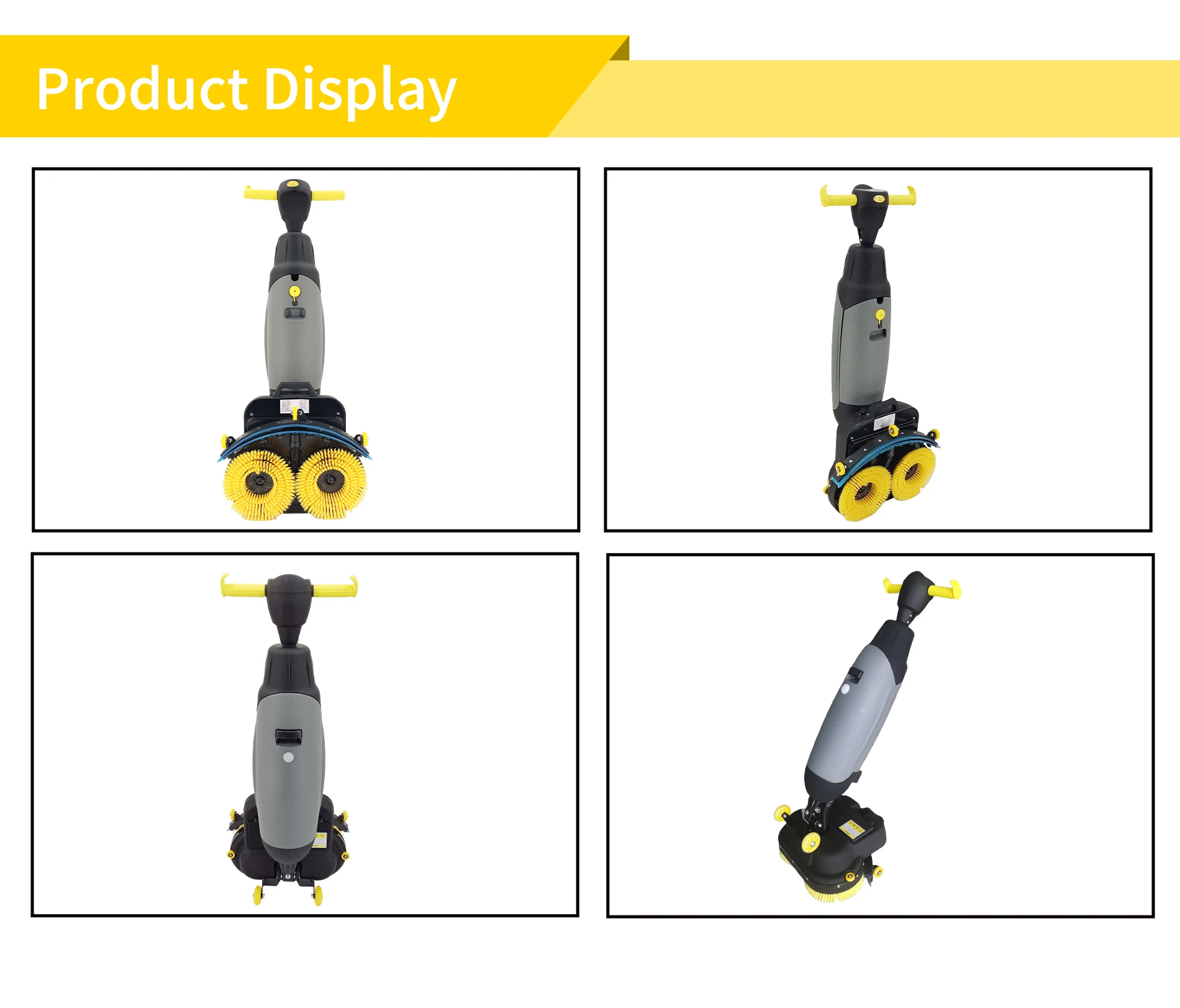 New Walk-Behind Electric Mini Automatic Floor Scrubber Dryer Cleaning Machine with Dual Brush Battery-Powered for Home Use