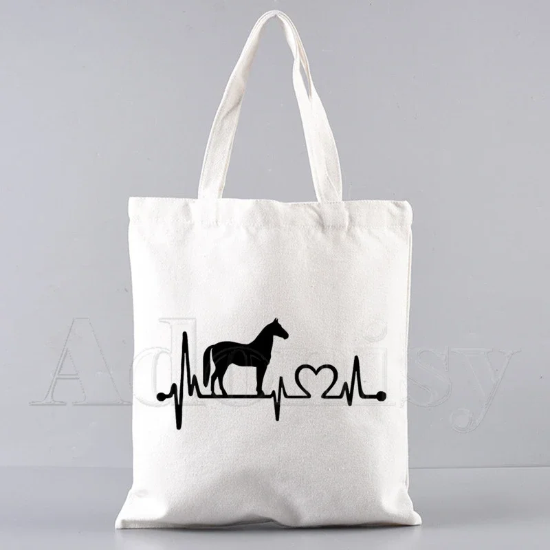 Horse Shopping Bag Grocery Handbag Bolsas De Tela Tote Bolsa Shopping Bag Jute Tote Fabric Custom