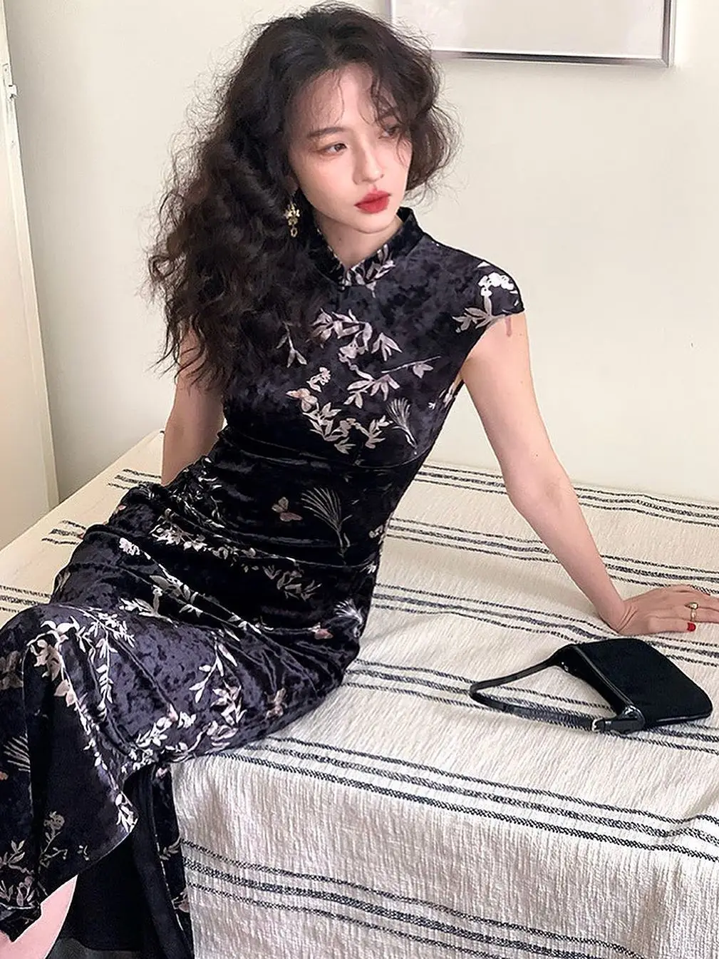 

Китайское традиционное платье Ципао, женское винтажное платье Cheongsam, новое летнее длинное платье, элегантное темпераментное Ципао, сексуальное тонкое Ципао