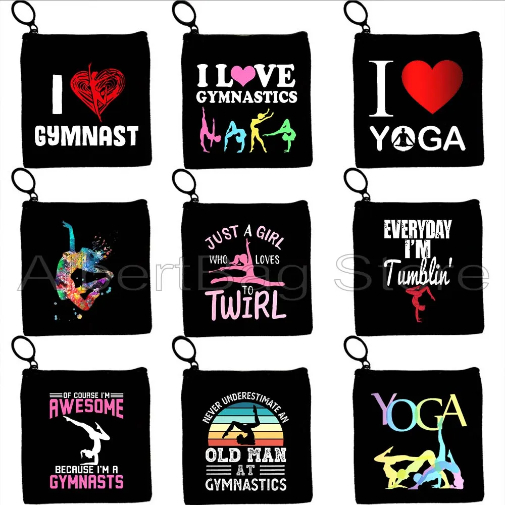 

Гимнастическая гимнастика, спортивный любовник, йога, пилатес, танец на шесте, акробетин, милые подарки, холст, кошелек для монет, чехол для ключей, сумка, кошелек на молнии