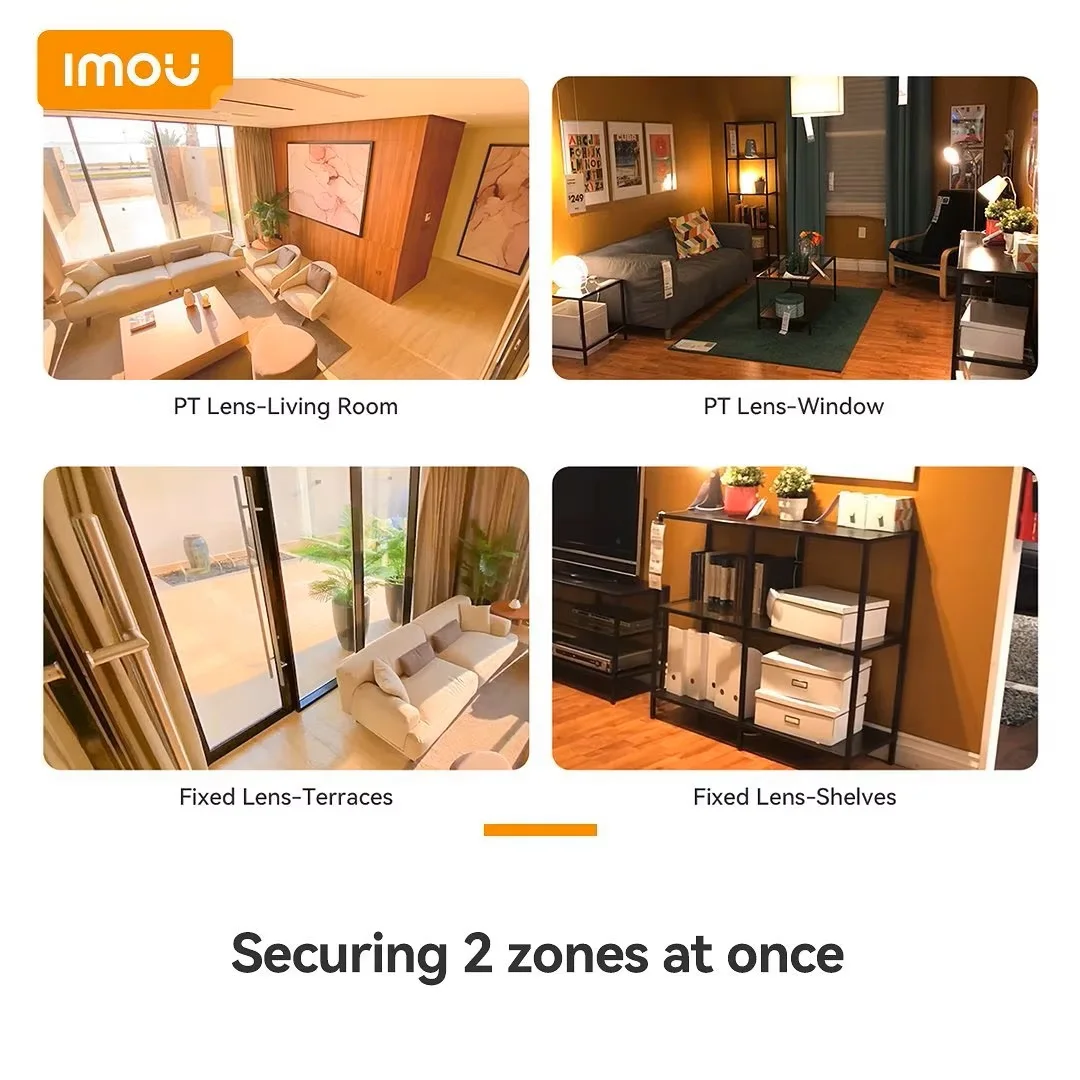 Imou Ranger Dual 6MP Full Color Camera Menselijke en huisdierdetectie Auto Tracking Tweerichtingsgesprek Smart Home Security Wifi Dual Lens CCTV