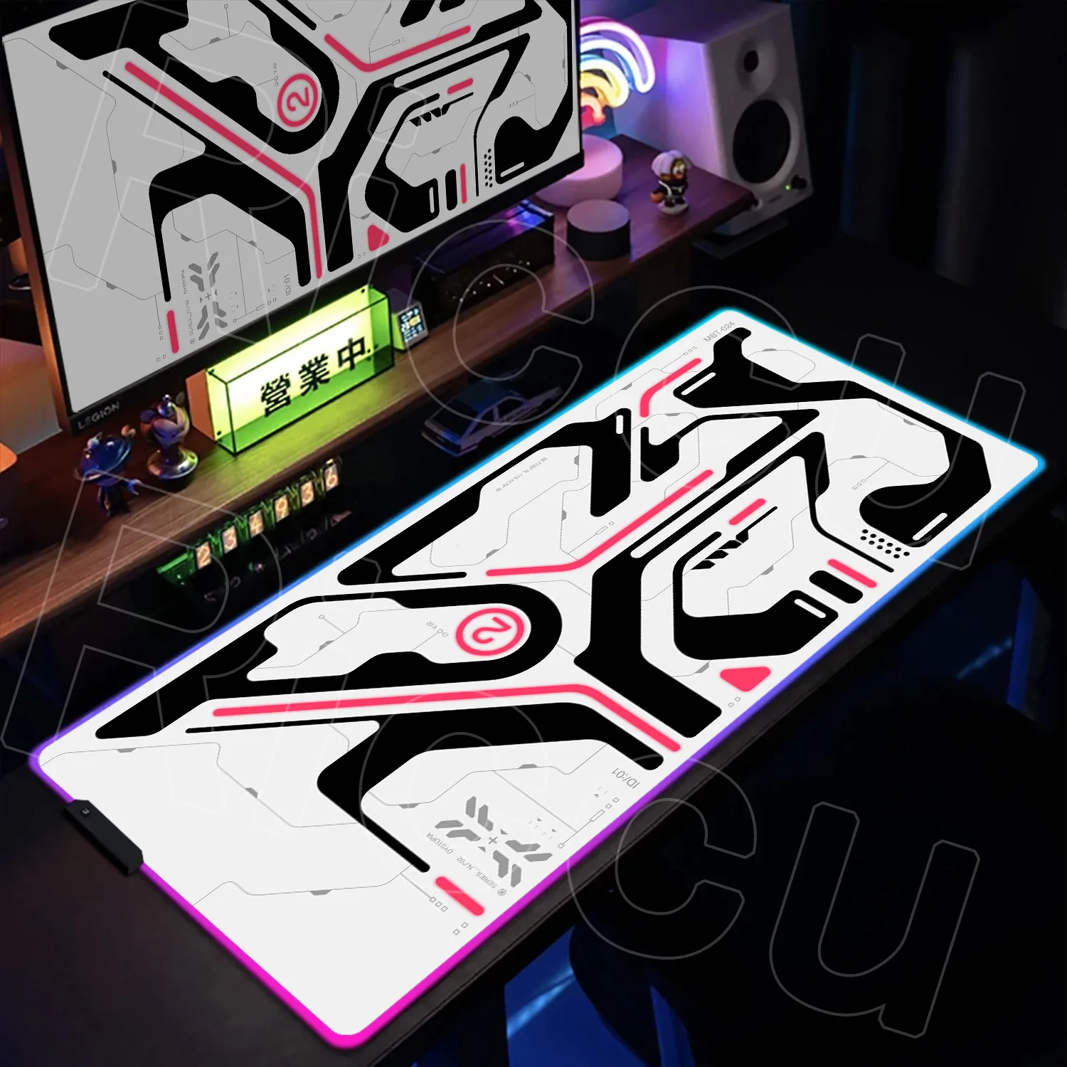 

RGB XXL HD sci-fi style Computer Mouse Pad Gaming PC Accessories Large MausePad office protective pads LED Desk mat Keyboard Rug