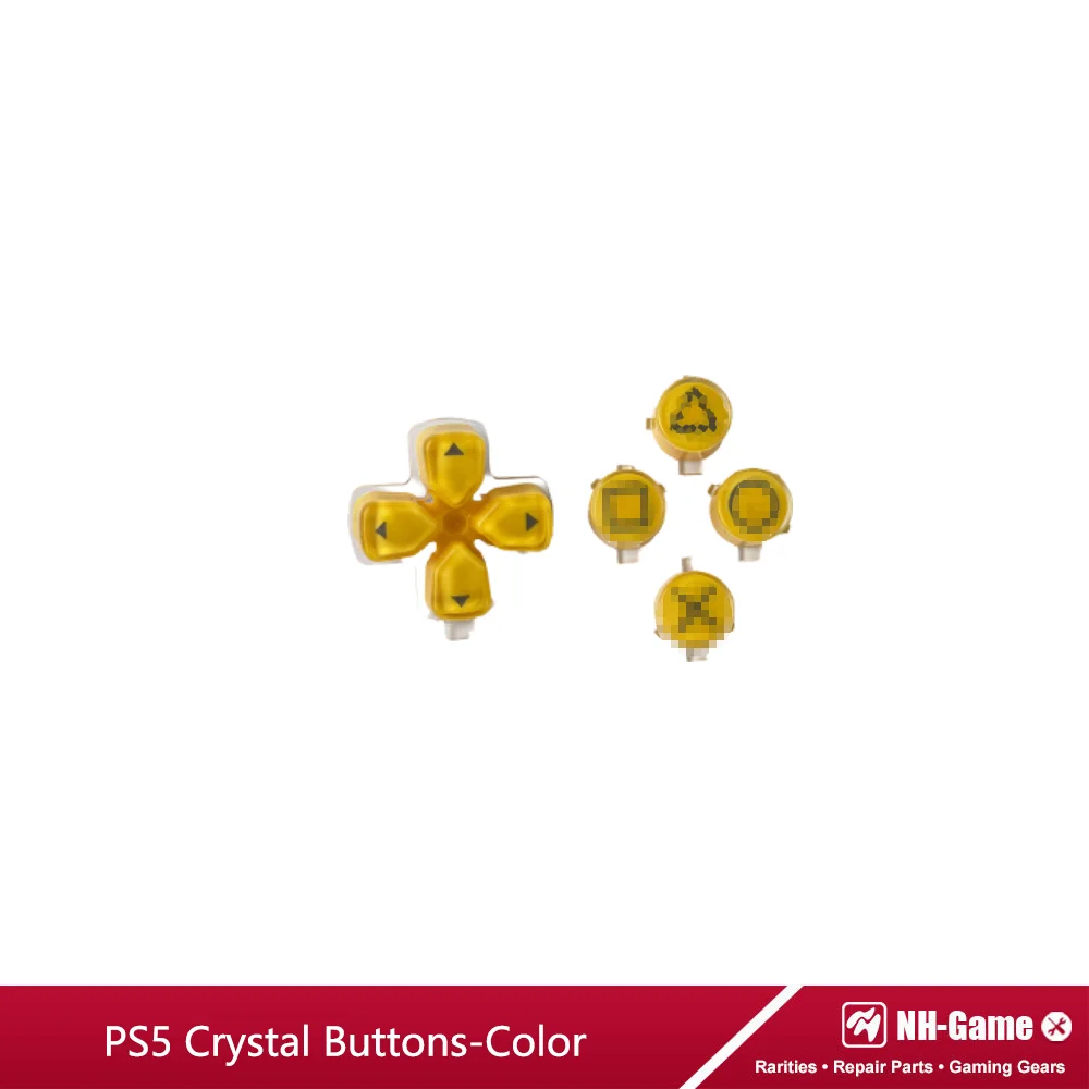 Crystal Buttons ABXY D-Pad Driection Key Button Replacement For PS5 Controller Jelly Buttons (Purplish red)