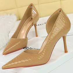 BIGTREE Shoes 2024 Patent Leather Women Pumps Fashion High Heels 8 Cm Stilettos Ladies Banquet Sexy Party Shoes Large Size 34-43