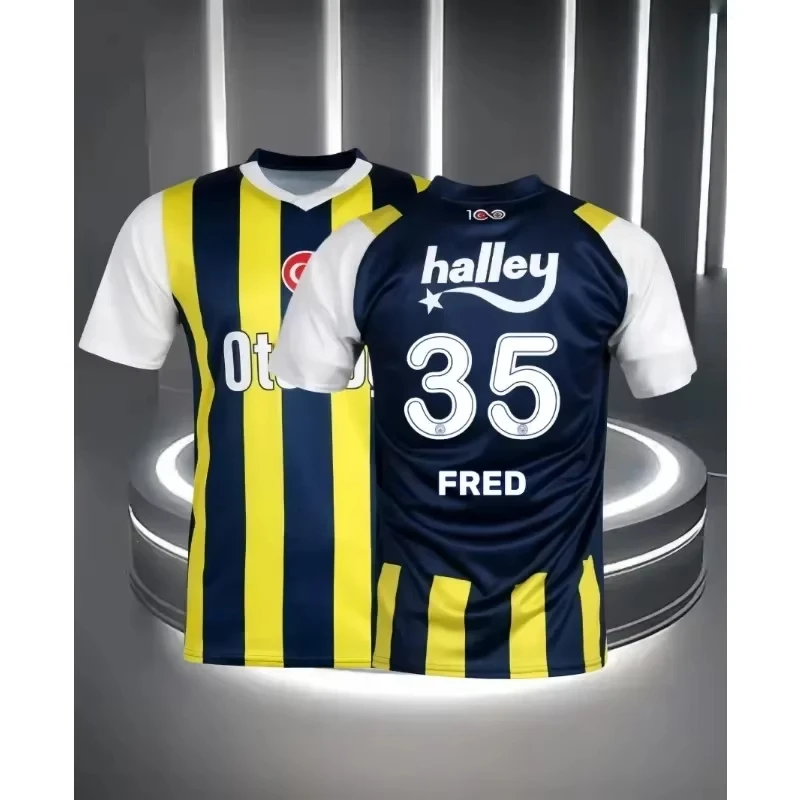 Image of Neueste Beliebte Fußball-Serie seit 25 Jahren: Fenerbahce Familien-Trainingsuniformen, Herren-T-Shirts, Sommer-Kollektion für Erwachsene und Kinder