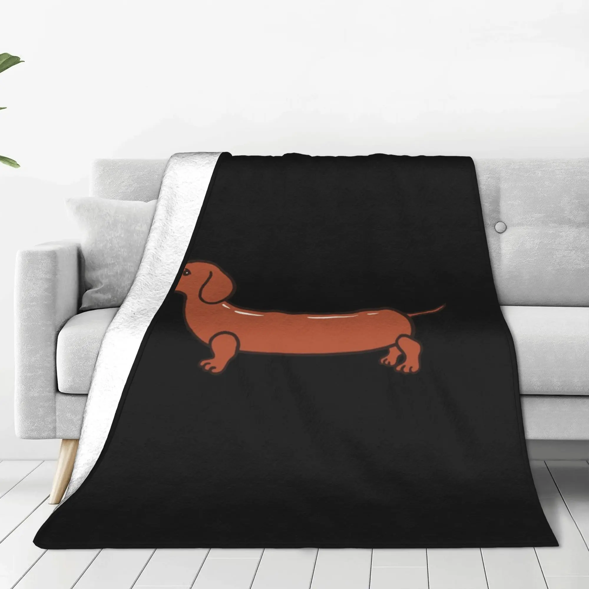 Sausage Dog Puppy Funny Dachshund Blankets Portable Flannel Sofa Throw Blanket for Home Bedroom Travel Throws Bedspread Quilt