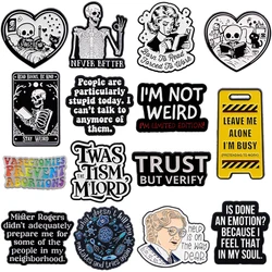 Warning Signs Creativity Enamel Pins Women Badge Backpack Collar Lapel Pin Hat Jewelry Gifts for Friends