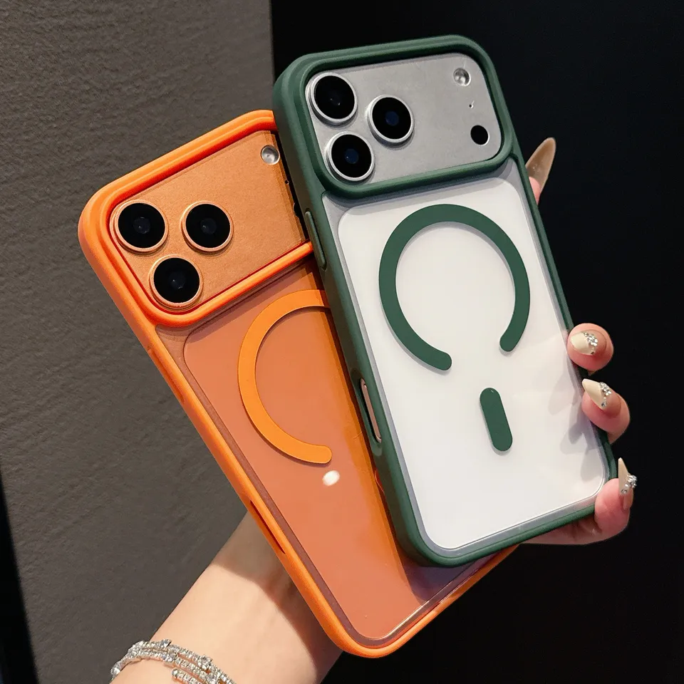 Funda transparente magnética de lujo para iPhone 18, 17, 16, 15 Plus, 14, 13, 12 Pro Max, mini, compatible con MagSafe 6