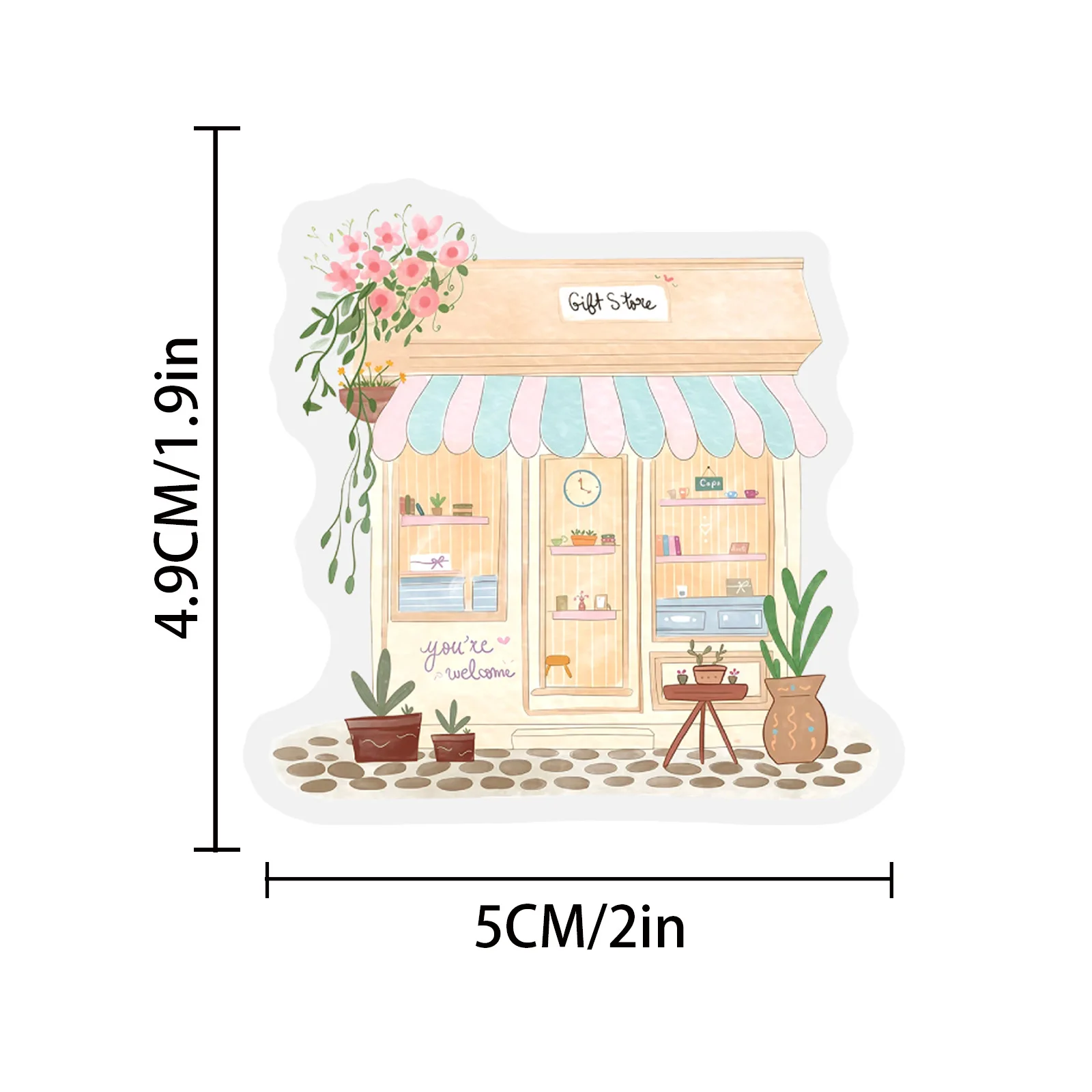 50Pcs Watercolor French Countryside Transparent PET Graffiti Waterproof Stickers for Journal Water Bottle Notebook Helmet DIY
