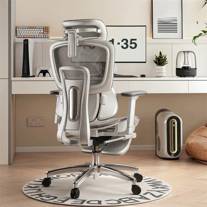 Premium Mesh Ergonomic Office Chair Reclining with Footrest Headrest Lumbar Support Clothes Hanger Gaming Desk Chair
