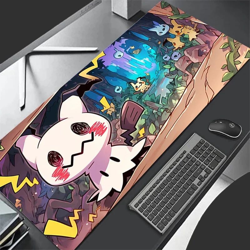 

Anime Pikachu Gaming Keyboard Pad Mousepad High Quality PU Leather Mouse Pad Pokemon Mimikyu Mouse Pads Laptop Extended Desk Mat