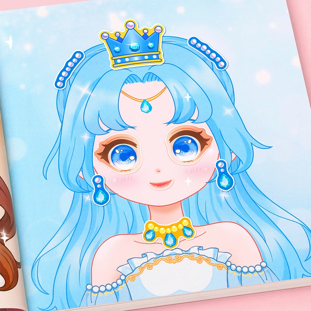 

Многоразовые наклейки-раскраски «Мультяшные принцессы» для девочек, креативные поделки для детей, сувениры на день рождения