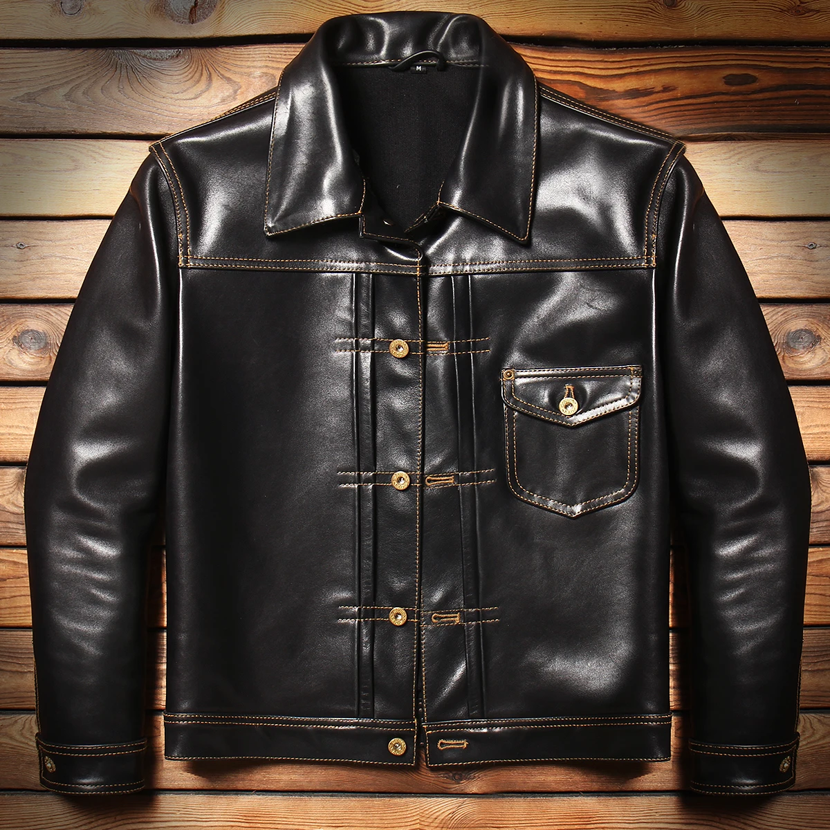 

Ретро-куртка мужская джинсовая 506XX в американском стиле, с воротником из конской кожи, приталенная, деловой повседневный стиль, укороченная, с множеством карманов, молодежная мода