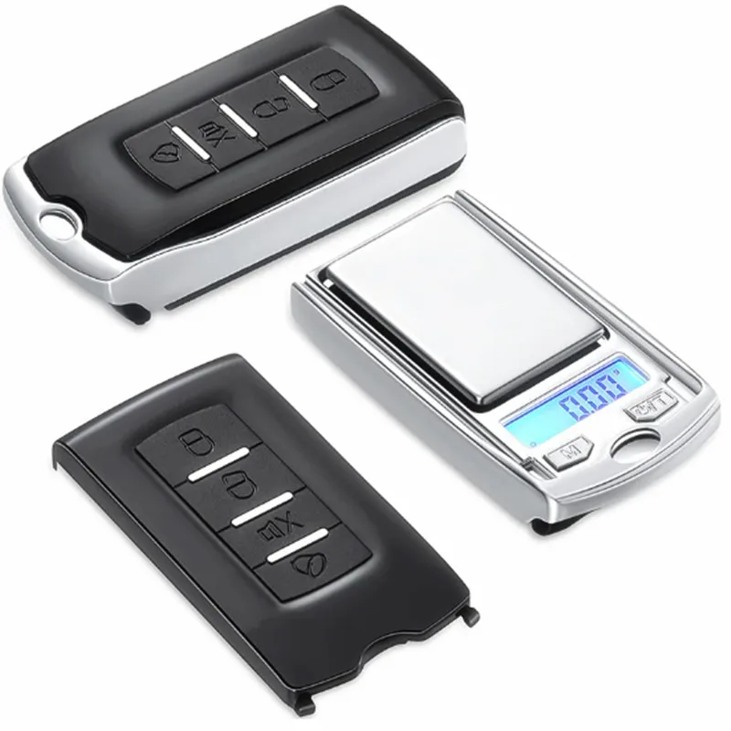 1Pcs 200g/100g 0.01g Precision Portable Car Key Shape Mini Digital Pocket Electronic Gram Scale with LCD Display