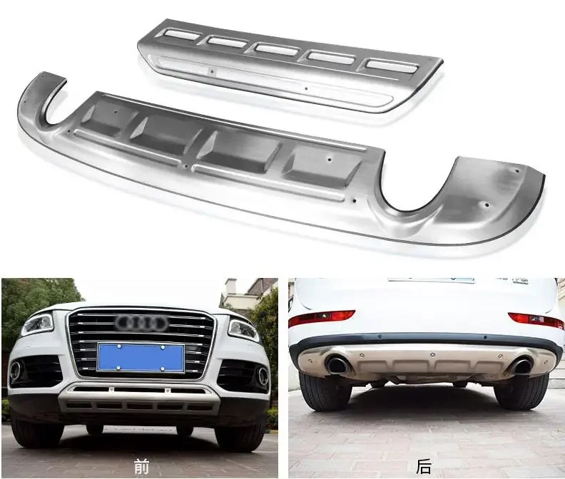 Front Lip Bumper & Rear Diffuser Protector Guard Skid Plate Cover For AUDI Q5 2009 2010 2011 2012 2013 2014 2015 2016 2017