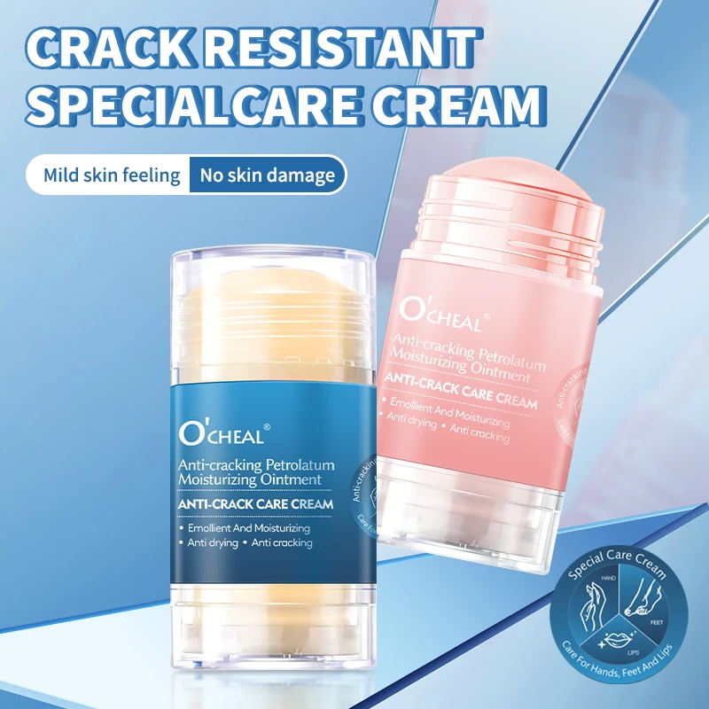 Crema en Barra de Vaselina para el Cuidado de Grietas, Ungüento Reparador Hidratante para Talones y Manos Secos y Agrietados, Cuidado de la Piel Hidratante Portátil