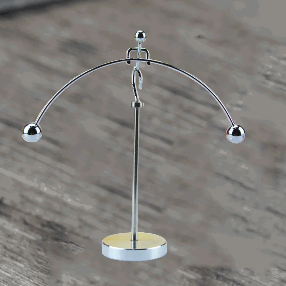 ฐานโลหะสีเงิน ของตกแต่งโต๊ะทำงานแบบไดนามิก ของขวัญวิทยาศาสตร์เพื่อการศึกษา เครื่องมือการเคลื่อนไหว