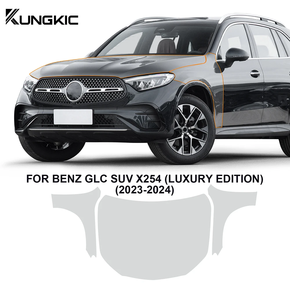 Car Paint Protection Film for Mercedes-Benz GLC X254 Luxury X254 Base 2023 2024 Clear Bra PPF Decal Kit TPU Scratch