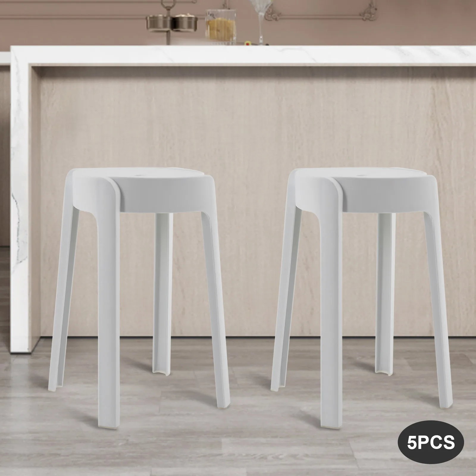 5 pçs branco em forma de l bancos de pilha de plástico ao ar livre indoor cozinha cadeiras de barra assento empilhável para salas de aula salas de estar escritórios