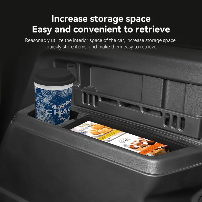 Third Row Side Storage Box For Toyota 4Runner 2025-2026 Water Cup Holders Mat Multi-Function Organizer Car Interior Accessories