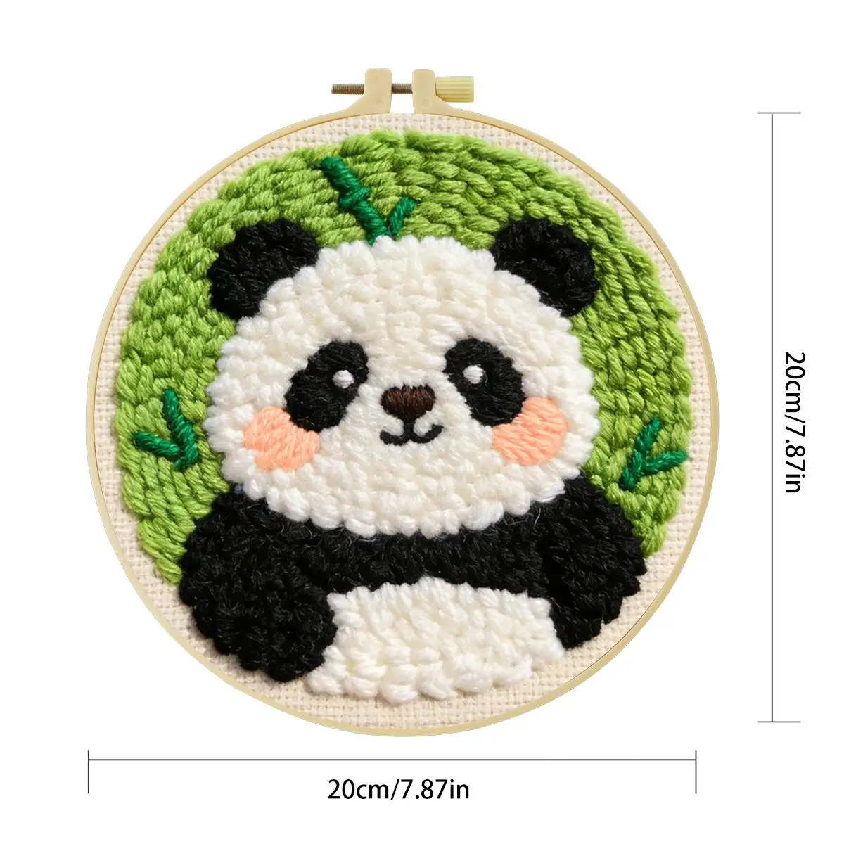 20X20CM/7,87 Zoll Tier - Panda Punch Needle Stickerei-Set, Stickerei-Kit, Gestrickte Stickerei, DIY Handgemachtes Geschenk – Detail 3