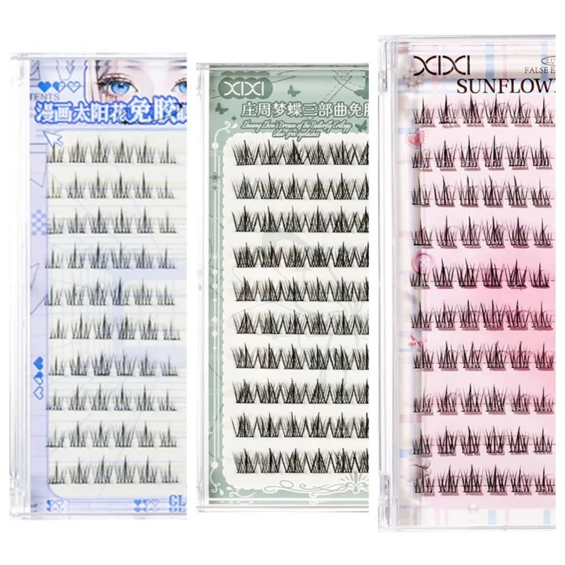 120pcs Xixi No Glue Eyelash Nature Curly Wild Eyelashes Cute Make Up Beauty Cosplay Cosmetic