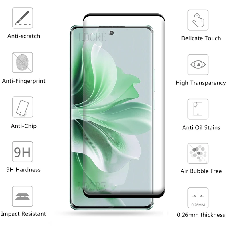 4-in-1 For OPPO Reno 11 5G Glass Reno 11 5G Tempered Glass 9H Full Cover Curved Protective Screen Protetor Reno 11 5G Lens Glass