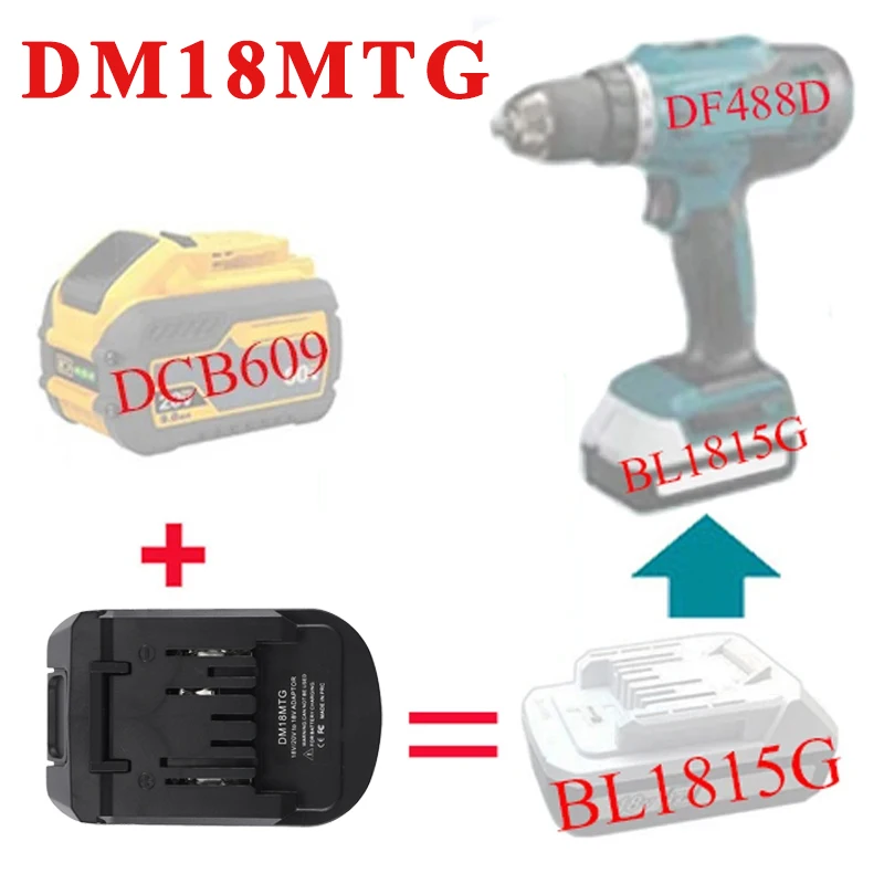 

DM18MTG BS18MTG Battery Adapter ForDewalt/Bosch 18V Li-ion Battery To Replace for Makita G Series Battery BL1811G BL1815G