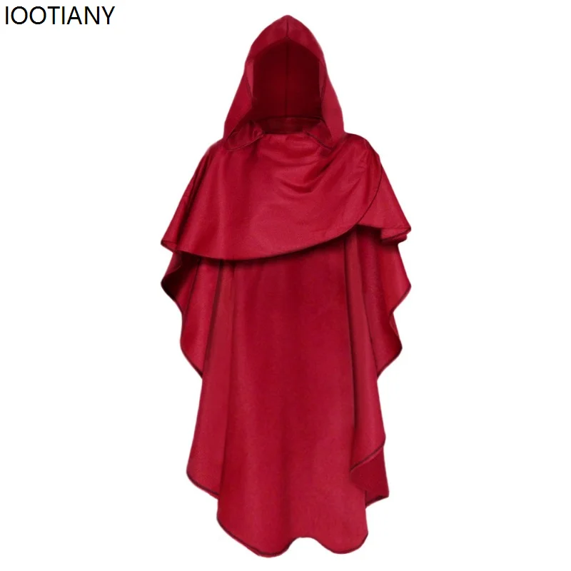 КосплейСредневековый рыцарь крестоносцев Косплей Плащ для взрослых Монах накидка с капюшоном Готический унисекс Платье волшебника Карнавальная вечеринка Необычные