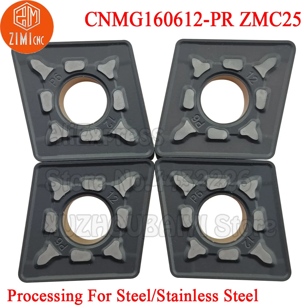 10pcs CNMG160612-PR ZMC25 CNMG160612 PR CNMG 160612 External Carbide Inserts Turning Tools CNC Metal Cutter Lathe CNMG Blade