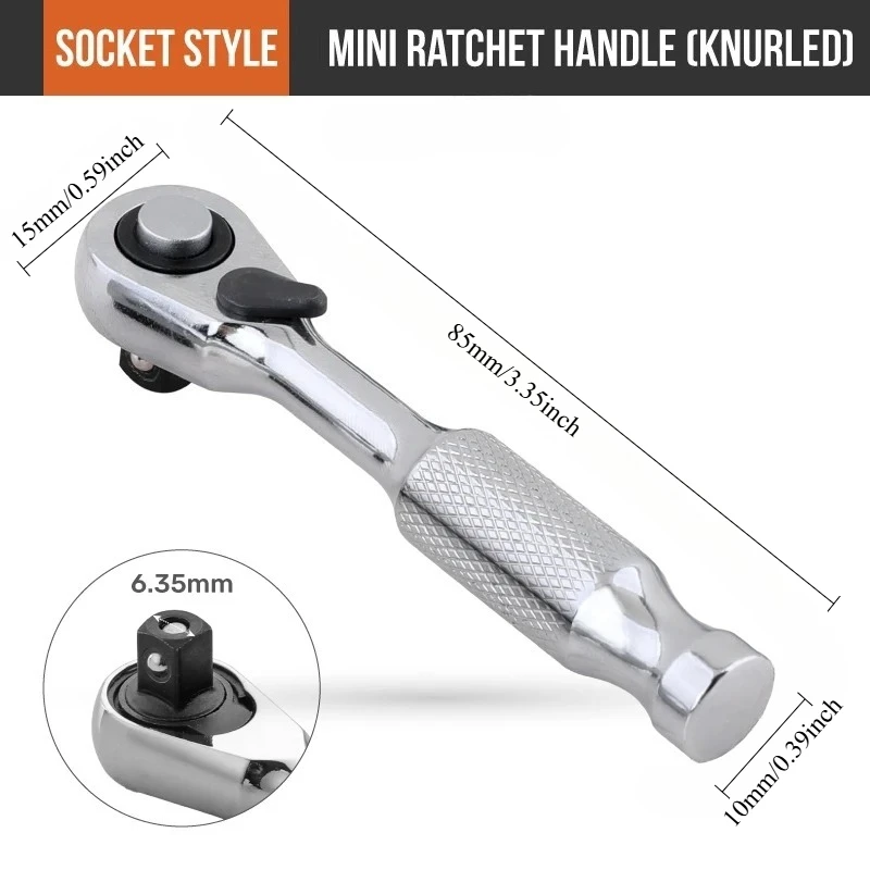 Hi-Spec 72 Tooth Mini Ratchet Wrench Double Head Handle Socket Wrench Set Small Fly Torque Spanner Hand Tools For Home & Bike