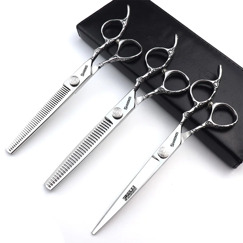 

Scissor set, 7-inch professional hair clipper set, cutting teeth and using cutting and scissors tools to cut hair