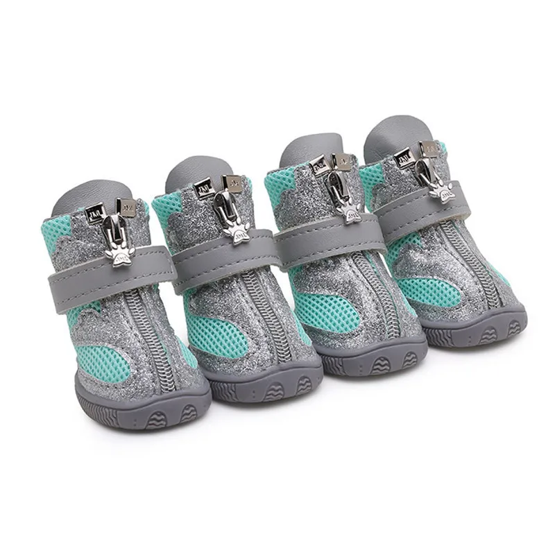Bling Spring Summer Pet Dog Shoes Breathable Mesh Dog Boots Anti-slip Small Dog Shoes Puppy Sandals