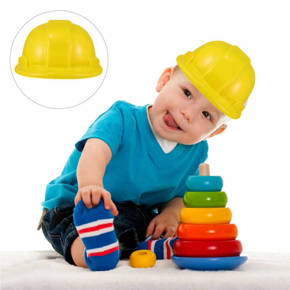 10 Uds. Sombreros de construcción para niños, cascos de plástico para fiesta, sombreros duros para niños, suministros de juguete