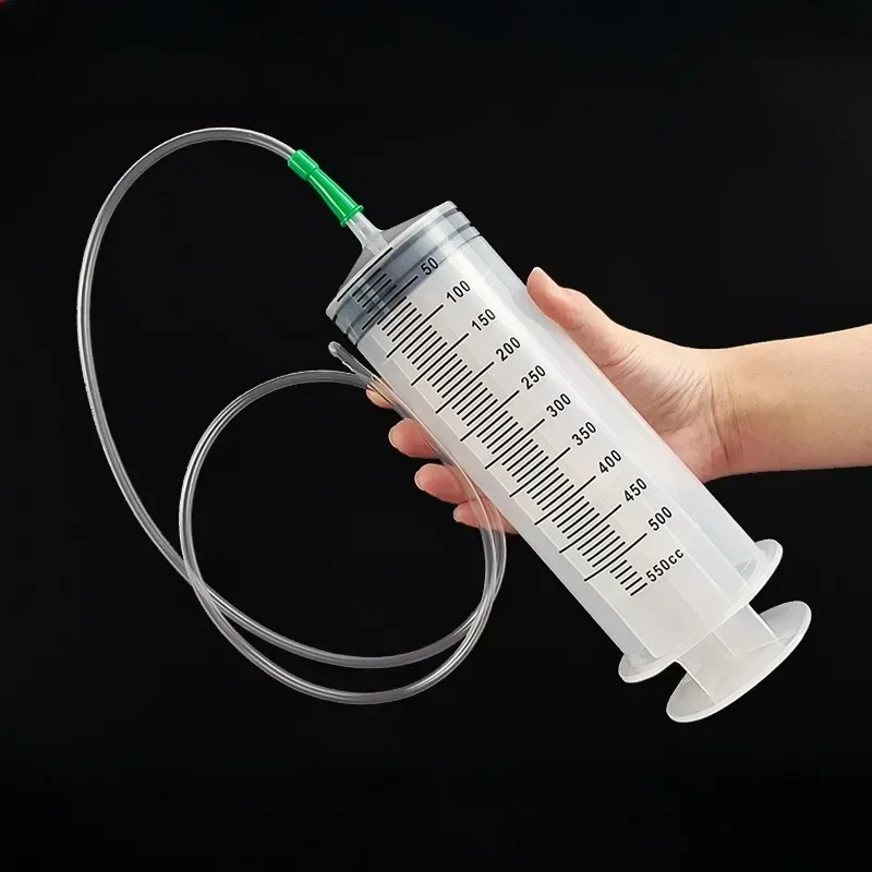 100ml-500ml Large Capacity Syringes Device with Catheter Flushing and Extraction Hose Pet Feeding Measuring Pump Big Syringe