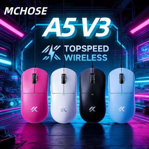 MCHOSE A5 V3 Gaming Mouse PAW3395 26000DPI Bluetooth 2.4G TOPSPEED Low Latency Wired 3-Mode 56g Lightweight Mouse for Gamer PC