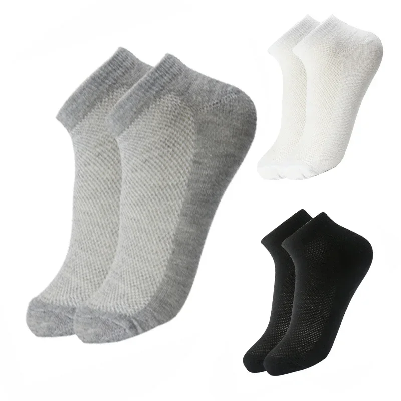 10 Pairs/Lot Breathable Men\'s Socks Short Ankle Elastic Mesh Cotton Business Unisex Sock High Quality Plus Size EU38-43 Socks